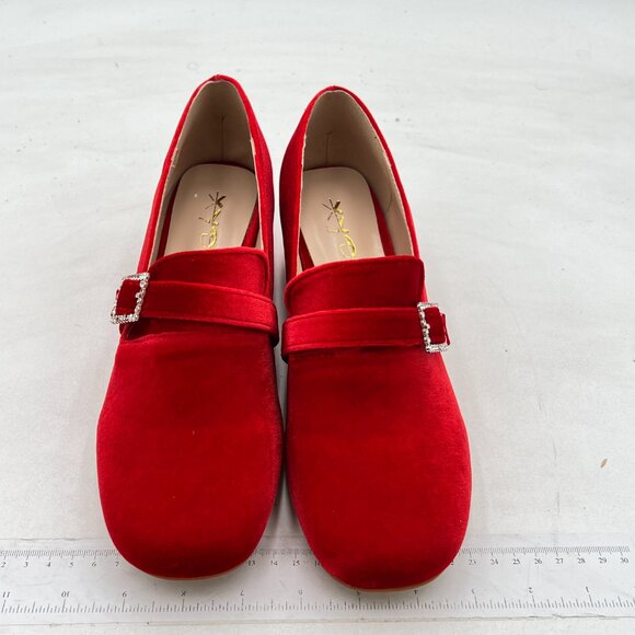Elegant Red Women's Loafers - Picture 2 of 6
